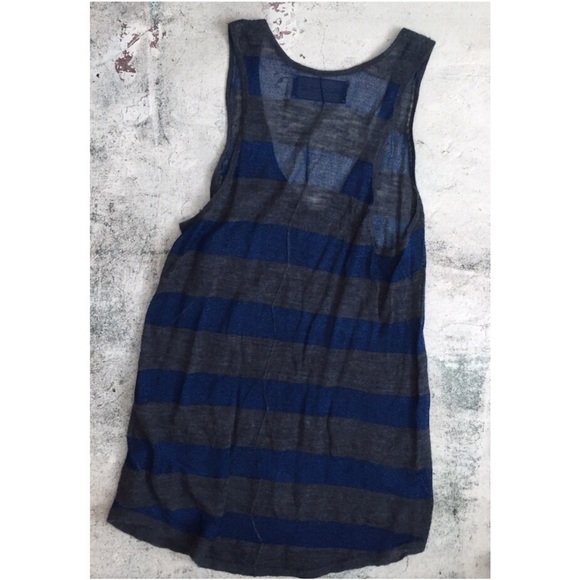 Zadig & Voltaire Tops - Zadig Voltaire Deluxe Blue Gray Striped Tank
